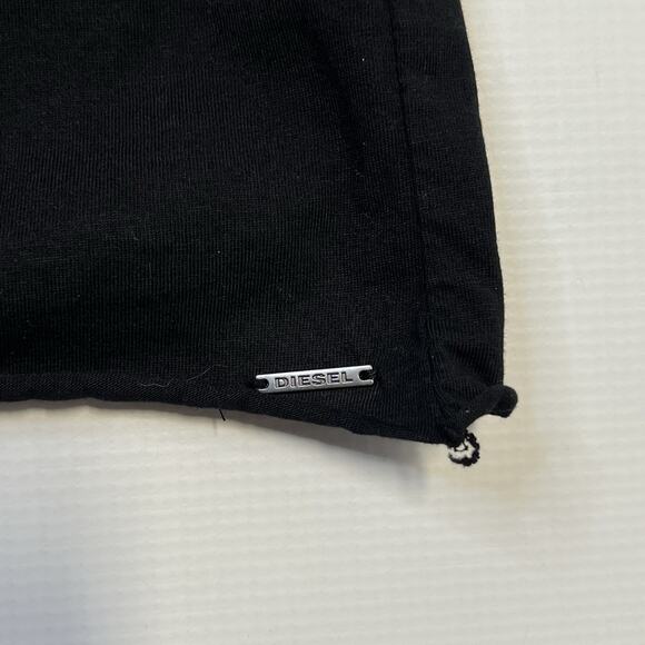 Diesel Black T Shirt Womens Size Medium Distressed Ripped Slashed Rocker Top - Picture 7 of 11